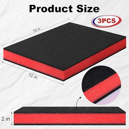DGSL Camera Toolbox Storage 3 Pack Foam Inserts for Cases
| DGSL Cuttable Polyethylene Storage Sheets for Tool Shadow Organizer
| DGSL Tool Box Foam Inserts 16x12x2 In for Camera Cases