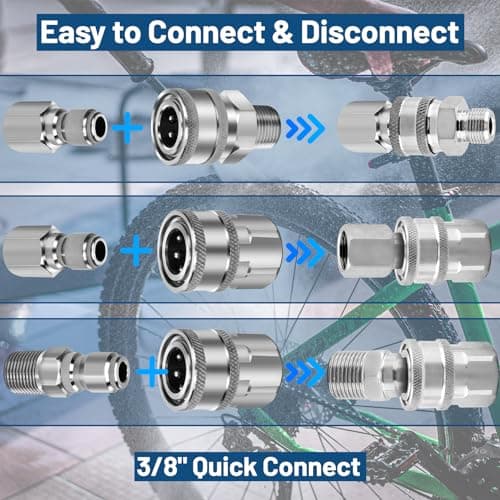 11 Pack 3/8" NPT Quick Connect Pressure Washer Fittings & Adapters