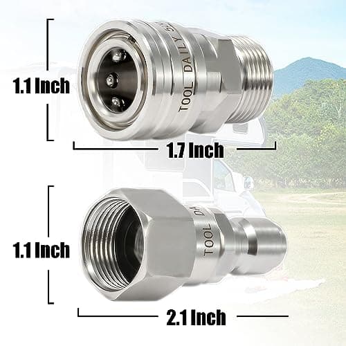 Pressure Washer Adapter Set with Swivel, M22 14mm to 3/8 Quick Connect, Stainless Steel Quick Disconnect Swivel, 5000 PSI, Pack of 2