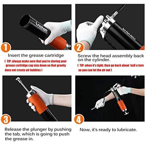 Professional 9000 PSI 14 oz Grease Gun with Quick Release Coupler and Accessory Kit
