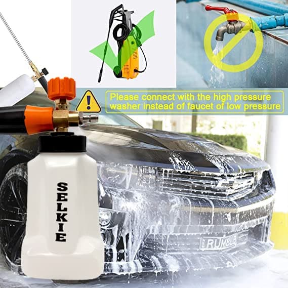 Selkie Pressure Washer Foam Cannon with 4350PSI 1/4" Quick Connect LANCE
