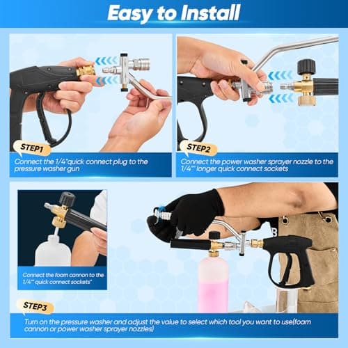 Sakerplus Foam Cannon Dual Connector Accessory Pressure Washer Gun for Car Washing and Cleaning
| Saker Foam Cannon Dual Connector Accessory 5 Power Washer Sprayer Nozzles for Daily Use
| Sakerplus Foam Cannon Dual Connector Accessory Pressure Washe