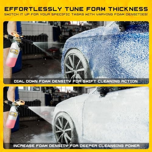 Gas & Electric Pressure Washer 1L Snow Foam Cannon Kit with 5 Nozzle Tips & Quick Connector
| Professional Snow Foam Cannon Kit 1L for Gas & Electric Pressure Washers
| 1L Bottle Snow Foam Cannon with 5 Nozzle Tips & Quick Connector for Pressure Was
