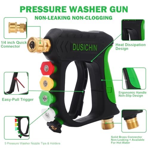 DUSICHIN Pressure Washer Foam Cannon Kit, 5 Nozzles, Dual Connectors