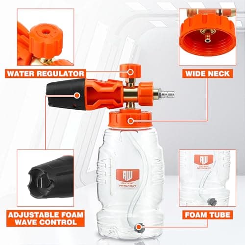 RIDGE WASHER 4000 PSI Foam Blaster Gun with 5 Tips, 1 Liter, Stainless Steel