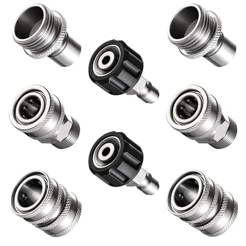 Selkie 8-Pack 14mm to 3/8" Quick Connect Fittings & 3/4" to 1/2" Adapter Set for Pressure Washers
