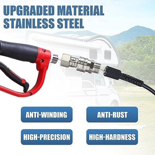 Pressure Washer Adapter Set with Swivel, M22 14mm to 3/8 Quick Connect, Stainless Steel Quick Disconnect Swivel, 5000 PSI, Pack of 2
