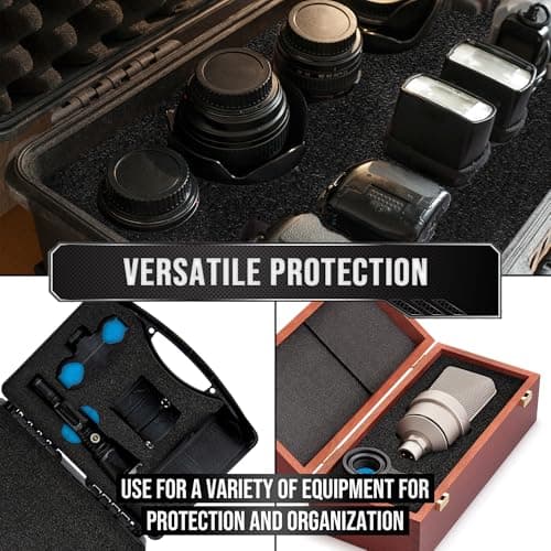 Precision Defined Tool Box Foam - Protective Inserts, Polyethylene Tool Foam, Cushion Insert for Toolboxes - 18" Black/Blue (3 pack)  
Precision Defined Tool Box Foam - Protective Inserts, Polyethylene Tool Foam, Cushion Insert for Toolboxes - Black/