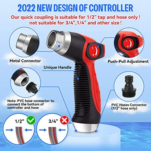 16-IN-1 Car Wash Foam Gun with Adjustable Dial, 1L Bottle, Quick Connector for Garden Hose