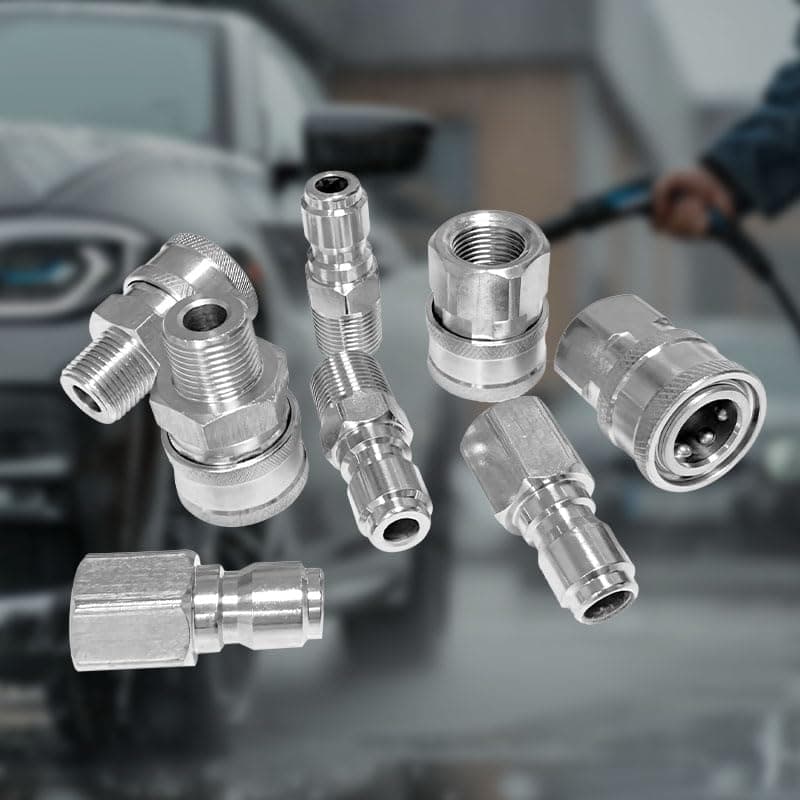 3/8 Quick Connect Fittings Kit for Pressure Washers, 8 Pieces Female & Male Thread