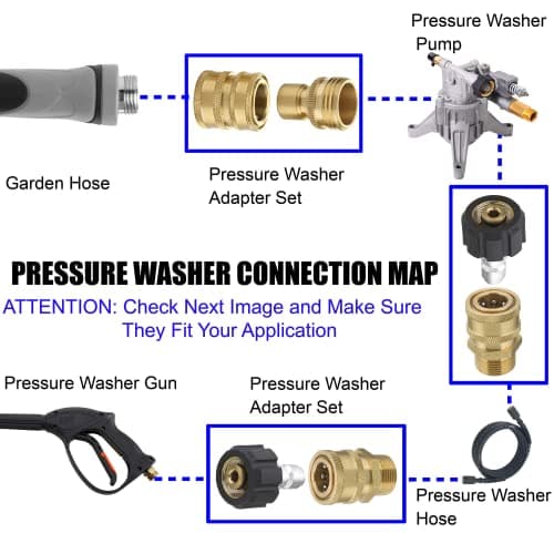 M MINGLE Ultimate Pressure Washer Adapter Set, 8-Pack