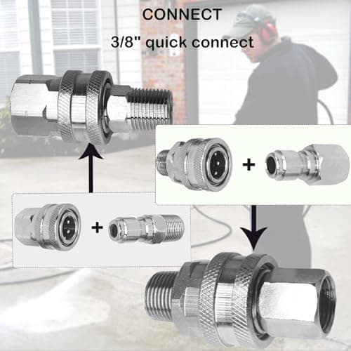 3/8 Quick Connect Stainless Steel Pressure Washer Fitting Set