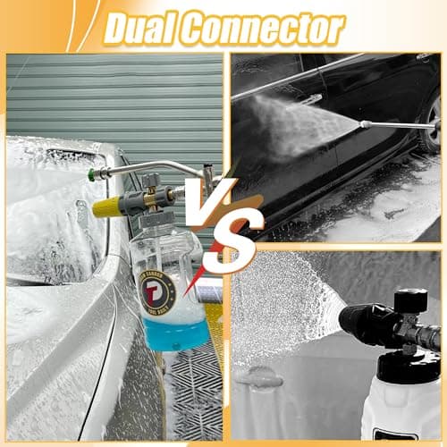 High Pressure Foam Cannon for Pressure Washer with Dual Connectors and Adjustable Soap Function
| Adjustable Soap Cannon Accessory for Pressure Washers with M22-14 and 1/4” Quick Connect Fittings
| Foam Cannon with 1.1mm Orifice Nozzle for Pressure