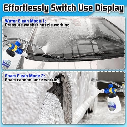 Dual-Connector Pressure Washer Foam Lance with Adjustible Soap Dispenser, 1 Liter