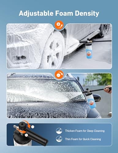 AstroAI Wide Neck Foam Cannon, 1/4" Quick Connect to Pressure Washer, 1 Liter Orange Label