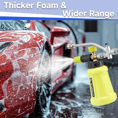 MMINGLE Foam Cannon for Pressure Washer, Dual Connector & 5 Nozzles