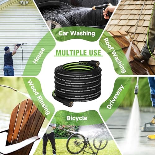 3600 PSI Kink Resistant 50 FT Power Washer Hose for Universal Electric Washers