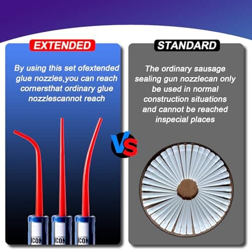 Extra Long 3-Pack Caulking Gun Extension Tips & Nozzles