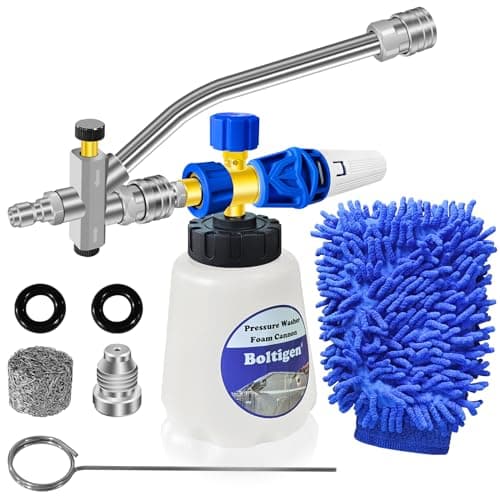 Dual-Connector Pressure Washer Foam Lance with Adjustible Soap Dispenser, 1 Liter
