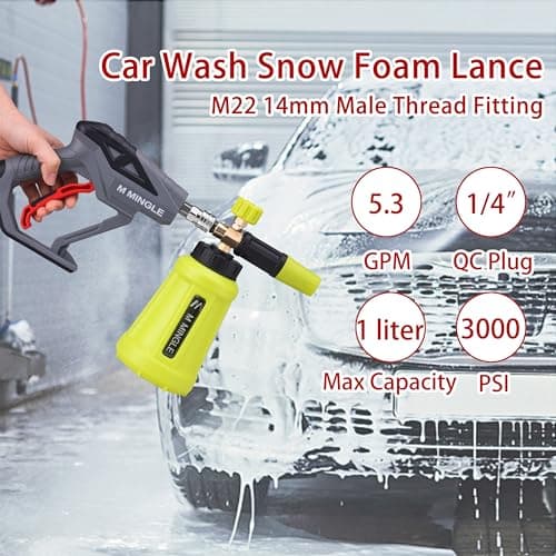M MINGLE High Pressure Washer Gun 4000 PSI Snow Foam Lance Kit