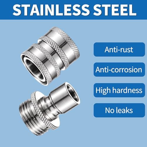 Feng Pai 3/4" Stainless Steel Water Hose Quick Connect Set, 4PCS Great for RV or Pressure Washer