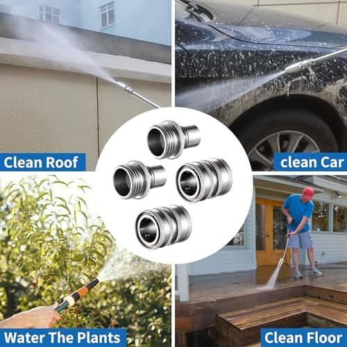 Feng Pai 3/4" Stainless Steel Water Hose Quick Connect Set, 4PCS Great for RV or Pressure Washer