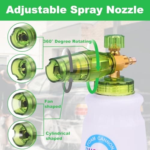 DUSICHIN Pressure Washer Foam Cannon Kit, 5 Nozzles, Dual Connectors