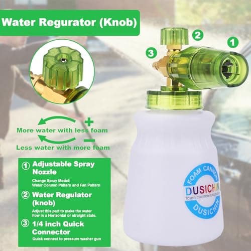 DUSICHIN 4000 PSI Foam Cannon Pressure Washer Gun Kit, Dual Tip Soap Lance, 7 Sprayer Nozzles
