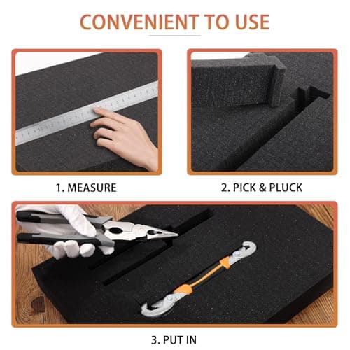 Pre-Cubed Pick & Pluck Foam Sheets 4-Pack for Toolboxes & Storage
