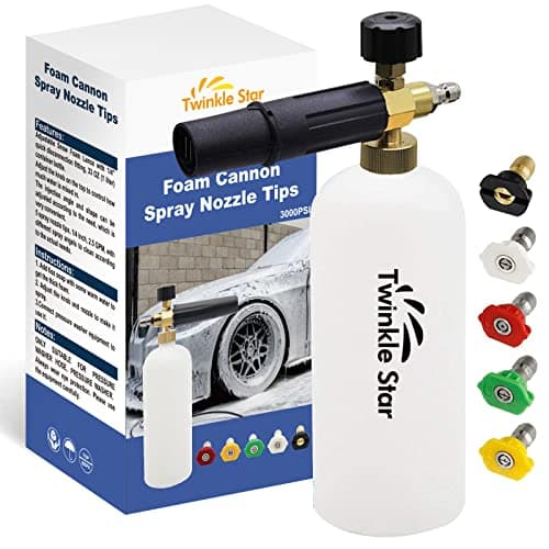 Twinkle Star Foam Cannon 1 L Bottle Snow Foam Lance with 1/4" Quick Connector for Pressure Washer Users Winter Cleaning