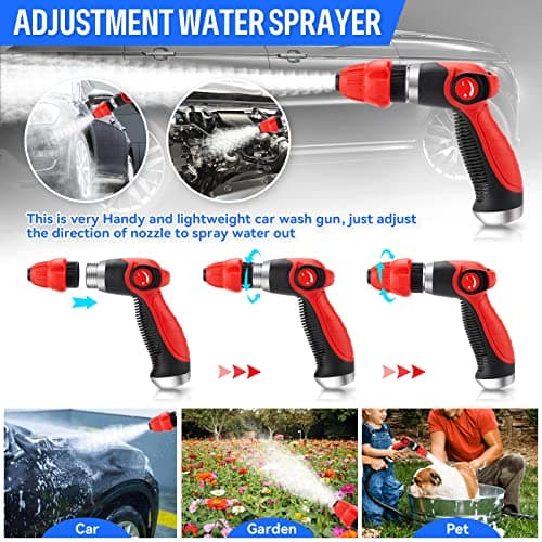 16-IN-1 Car Wash Foam Gun with Adjustable Dial, 1L Bottle, Quick Connector for Garden Hose