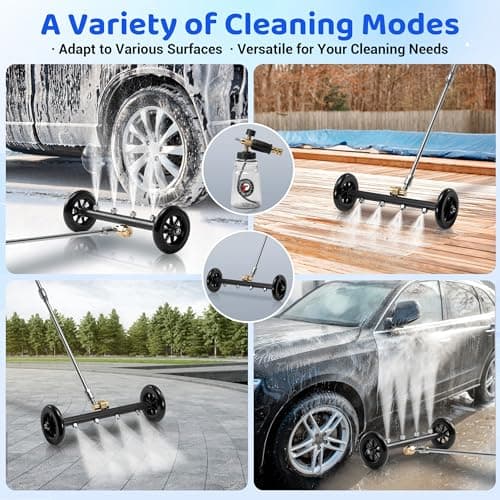 Daily Tool Undercarriage Pressure Washer Attachment - 3600 PSI, 16 Inch, 3 Pieces Extension Wand
| Dual-Function Undercarriage Cleaner with Foam Cannon - 3600 PSI, 16 Inch, Under Car Wash
| 3600 PSI Under Car Wash Water Broom - 16 Inch, Dual-Functio