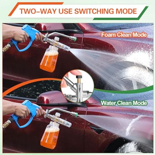 5 Nozzle Pressure Washer Foam Cannon with Quick Connect, Dual Connector Snow Foam Lance