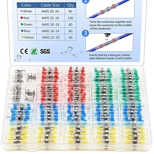 350pcs Marine Grade Heat Shrink Butt Connectors for Boat Automotive RV Trailers