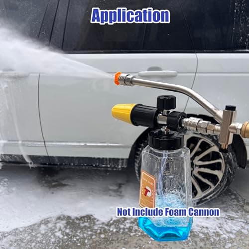 Dual-Connector Foam Cannon Accessory for Pressure Washer, 5 Nozzles, Quick Connect