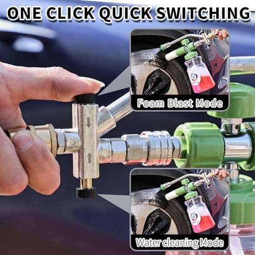 Balabulala Pressure Washer Dual Connector Foam Cannon with 5 Nozzles, 3600 PSI