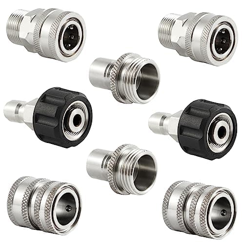 Stainless Steel Pressure Washer Quick Connect Kit, 8 Pack