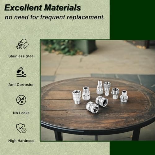 Stainless Steel Quick Connect Kit for Power Washer, Swivel M22 Adapter Set