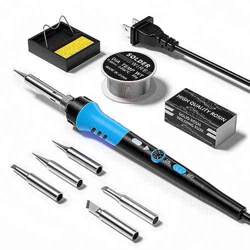 110V 90W Adjustable Temperature Soldering Iron Kit, 10-in-1Gun & 5 Tips