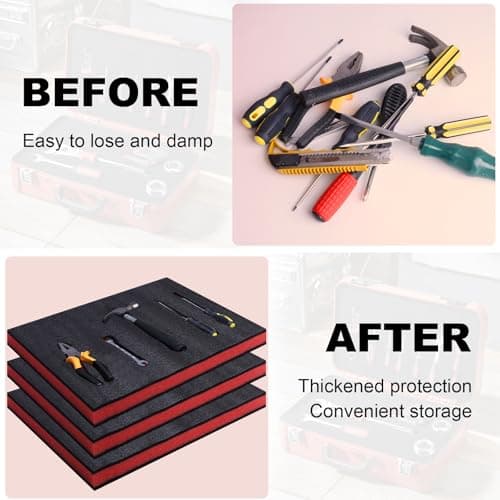 DGSL Camera Toolbox Storage 3 Pack Foam Inserts for Cases
| DGSL Cuttable Polyethylene Storage Sheets for Tool Shadow Organizer
| DGSL Tool Box Foam Inserts 16x12x2 In for Camera Cases