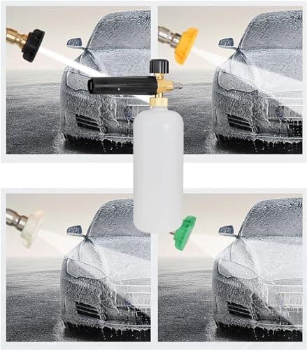 Foam Cannon Accessory for Pressure Washer with 5 Angle Nozzles and Quick Connector