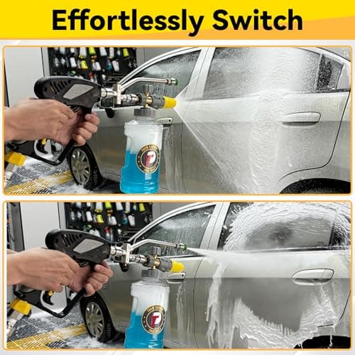 Dual Connector Pressure Washer Gun with 3/8'' Swivel Connector - Tool Daily Foam Cannon
| Adjustable Soap Cannon with M22-14 and 1/4” Quick Connect Fittings - Tool Daily Power Washer Gun
| 1.5 Liter Capacity Foam Cannon - Tool Daily Pressure Washer