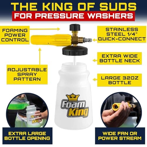 Foam King Foam Cannon for Pressure Washers & Car Washes with Quick Connect