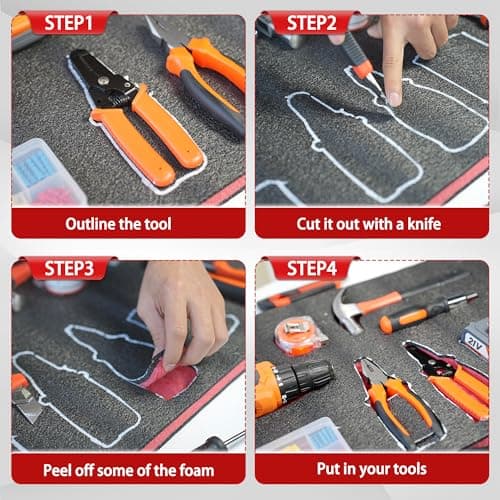 2pc Cuttable High Density Polyethylene Shadow Foam Tool Box Inserts 45x22x1.5in