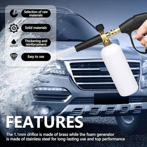 Orifice Foam Cannon - 4 PCS 1.1mm Orifice Universal Foam Cannon Tool for Daily Use with Brass Threaded Nozzle and Mesh Filter
| Orifice Foam Cannon - 4 PCS 1.1mm Nozzle Tip for Snow Bubble Spray Guns Suitable for Daily Foam Cannon Applications
| Ori