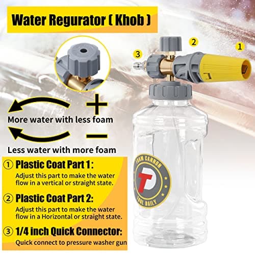 High Pressure Tool Daily Foam Cannon 5000 PSI Pressure Washer Gun with Quick Connect Swivel
| Versatile Tool Daily Foam Cannon Pressure Washer Gun 5000 PSI 1.5 Liter Quick Connect Foam Blaster
| Professional Tool Daily M22 Quick Connect 1/4 Inch Pre