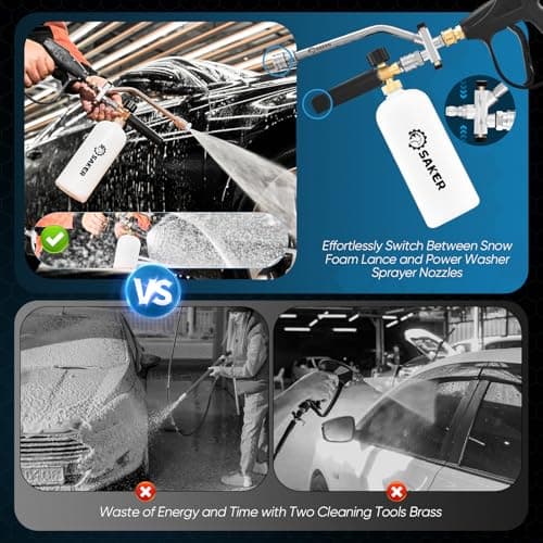 Saker Foam Cannon Dual Connector Accessory for Pressure Washer Kit