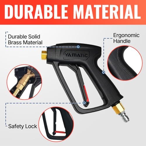 YAMATIC 3/8" Quick Connect Pressure Washer Gun with Swivel Brass