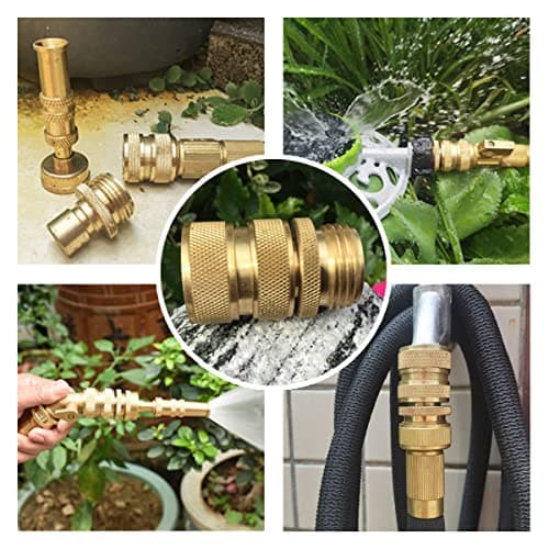 PLG Brass 3/4 Inch Quick Connect Garden Hose Fittings - Leak-Proof 4 Pack