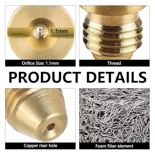 Orifice Foam Cannon - 4 PCS 1.1mm Orifice Universal Foam Cannon Tool for Daily Use with Brass Threaded Nozzle and Mesh Filter
| Orifice Foam Cannon - 4 PCS 1.1mm Nozzle Tip for Snow Bubble Spray Guns Suitable for Daily Foam Cannon Applications
| Ori